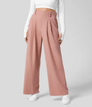 M Pink Drapey High - Waist Wide - Leg Trousers - Loose Fit Casual Long Pants for Women - RnR Galore