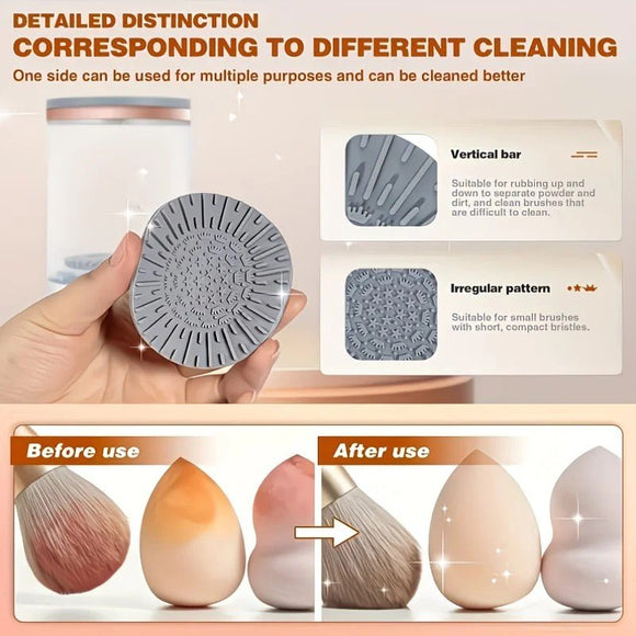 Makeup brush cleaning and drying machine, equipped with a rapid drying system and compact design, suitable for home use and travel. It is an ideal gift for women and for beauty tool care. - RnR Galore