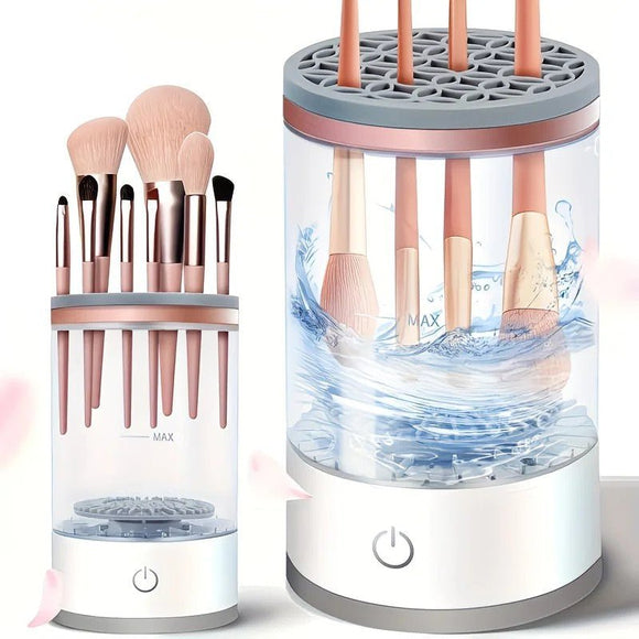 Makeup brush cleaning and drying machine, equipped with a rapid drying system and compact design, suitable for home use and travel. It is an ideal gift for women and for beauty tool care. - RnR Galore