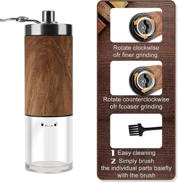 Manual Coffee Grinder - Ceramic Burr, Adjustable Grind Levels for Drip & Espresso - RnR Galore
