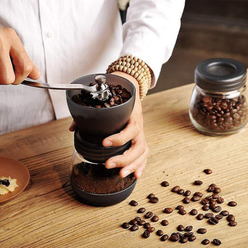 Manual Coffee Grinder - Glass Storage Jar Hand Mill Kitchen Coffee Gadgets - RnR Galore