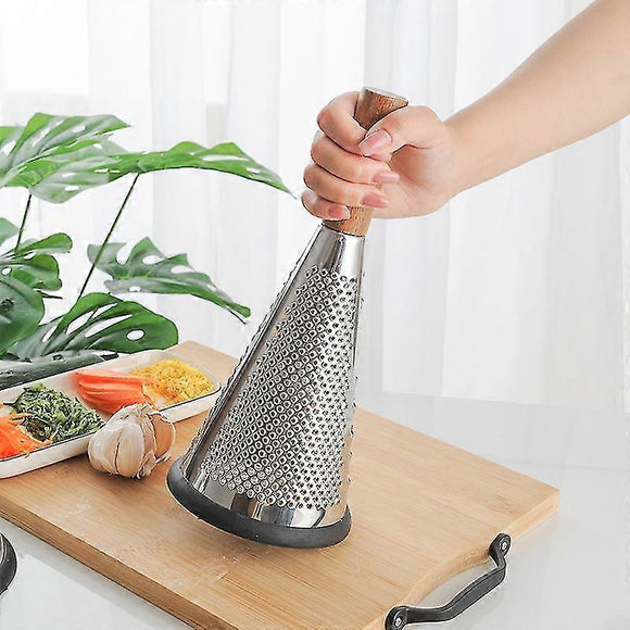 Manual Food Processor - Grater, Grinder & Slicer with Wooden Handle 27cm - RnR Galore