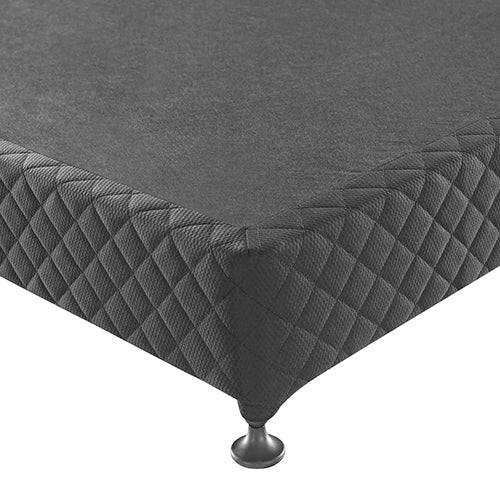 Mattress Base Ensemble Queen Size Solid Wooden Slat in Charcoal with Removable Cover - RnR Galore