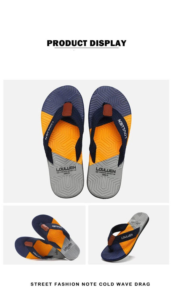 Men's Flip Flops with EVA - PVC Dual Sole, Blue for Comfort & Style for Summer Beach & Daily Wear(45) - RnR Galore