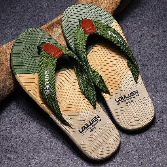 Men's Flip Flops with EVA - PVC Dual Sole, Green for Comfort & Style for Summer Beach & Daily Wear(39) - RnR Galore