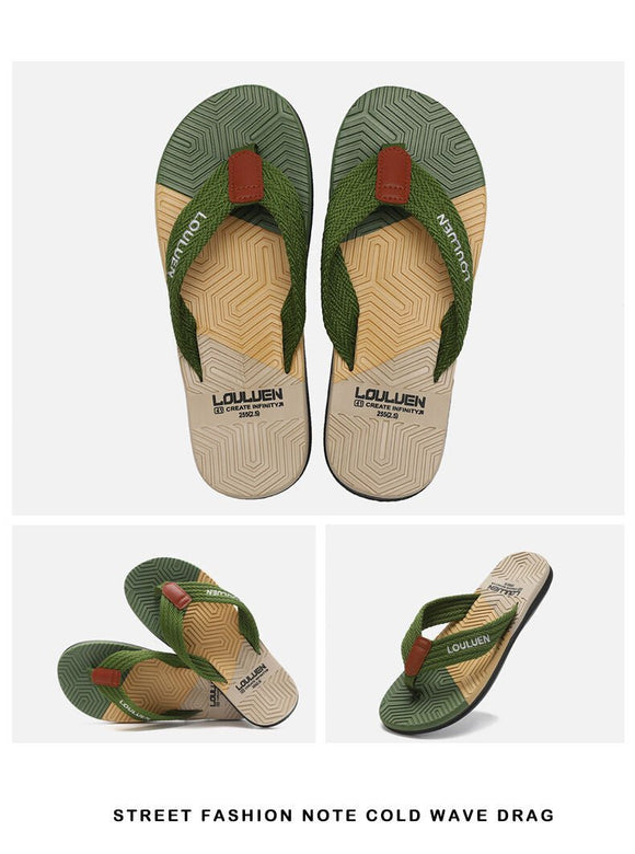 Men's Flip Flops with EVA - PVC Dual Sole, Green for Comfort & Style for Summer Beach & Daily Wear(44) - RnR Galore