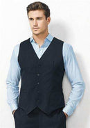 Mens Peaked Vest Waistcoat w/ Knitted Back Suit Formal Wedding Dress Up - Navy - 112 - RnR Galore