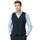 Mens Peaked Vest Waistcoat w/ Knitted Back Suit Formal Wedding Dress Up - Navy - 97 - RnR Galore