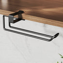 Metal No - punch Roll Paper Rack for Kitchen Cabinet Cling Film Storage Rack - Black - RnR Galore