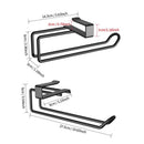 Metal No - punch Roll Paper Rack for Kitchen Cabinet Cling Film Storage Rack - Black - RnR Galore