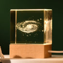 Milky Way Luminous 3D Crystal Cube Night Light - Laser Engraved Artwork with Solid Wood Base - RnR Galore
