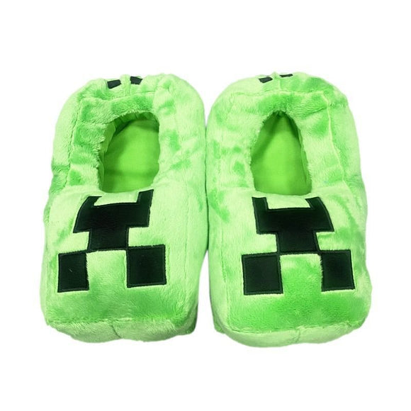 Minecraft Slippers Green Sizes 20 - 36 - RnR Galore