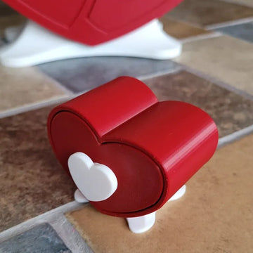 Mini Size Cute Heart - Shaped Jewelry Box (Single Drawer) Red and White - RnR Galore