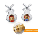 Mirror Chrome 1/4 Turn Twin Taps Hot Cold Water Control Mixer For Bath Spout Set - RnR Galore