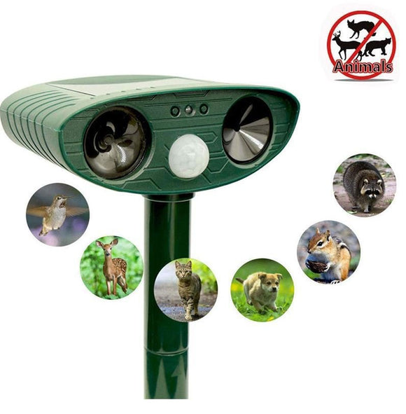 Model 704 Solar Powered Animal Repeller - High - Performance Ultrasonic & Optical Deterrent for Yard Protection - RnR Galore
