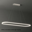 Modern Minimalist Oval Pendant Light Adjustable LED Chandelier Black - RnR Galore