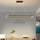 Modern Minimalist Oval Pendant Light Adjustable LED Chandelier Black - RnR Galore