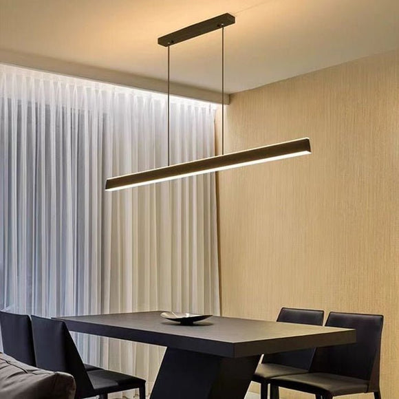 Modern Minimalist Trapezoid Pendant Light Adjustable LED Bar Light Black - RnR Galore