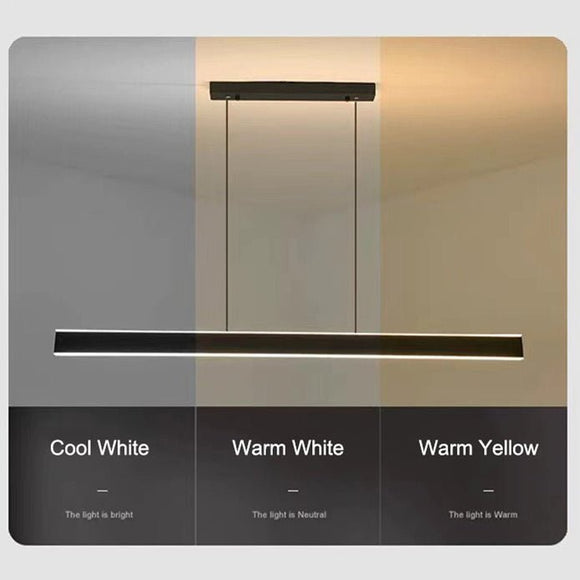 Modern Minimalist Trapezoid Pendant Light Adjustable LED Bar Light Black - RnR Galore