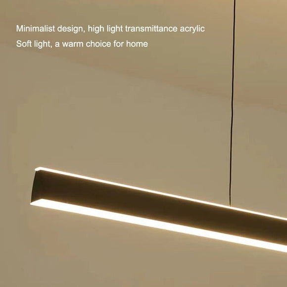 Modern Minimalist Trapezoid Pendant Light Adjustable LED Bar Light Black - RnR Galore