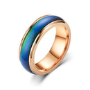 Mood Colour Changing Ring Temperature Sensitive Stainless Steel US Size 8 - Rose Gold - RnR Galore