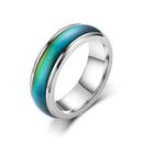 Mood Colour Changing Ring Temperature Sensitive Stainless Steel US Size 8 - Rose Gold - RnR Galore