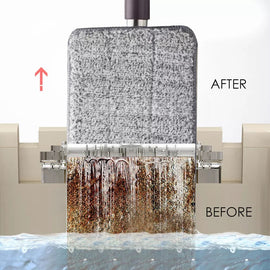 Mop Bucket Wet Dry Rinse Wash 360 Rotating Squeeze Flat Floor Cleaner with Pads - RnR Galore