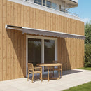 Motorised Outdoor Folding Arm Awning Retractable Sunshade Canopy Grey 3.0m x 2.5m - RnR Galore