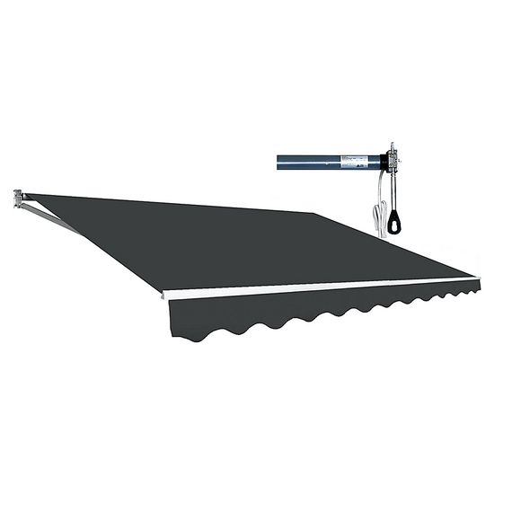 Motorised Outdoor Folding Arm Awning Retractable Sunshade Canopy Grey 3.0m x 2.5m - RnR Galore