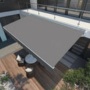 Motorised Outdoor Folding Arm Awning Retractable Sunshade Canopy Grey 5.0m x 2.5m - RnR Galore