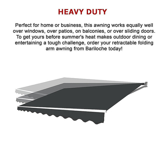 Motorised Outdoor Folding Arm Awning Retractable Sunshade Canopy Grey 5.0m x 2.5m - RnR Galore