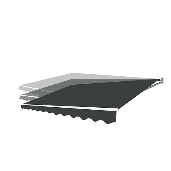 Motorised Outdoor Folding Arm Awning Retractable Sunshade Canopy Grey 5.0m x 2.5m - RnR Galore