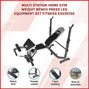 Multi Station Home Gym Weight Bench Press Leg Equipment Set Fitness Exercise - RnR Galore