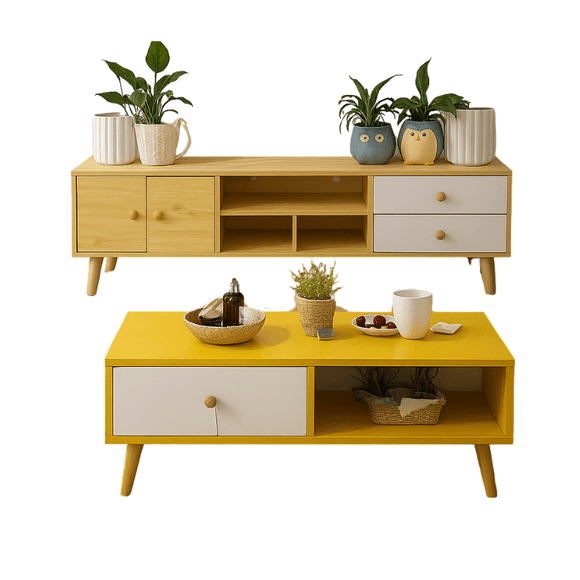 NNECN Modern Living Room TV Stand Table Set - RnR Galore