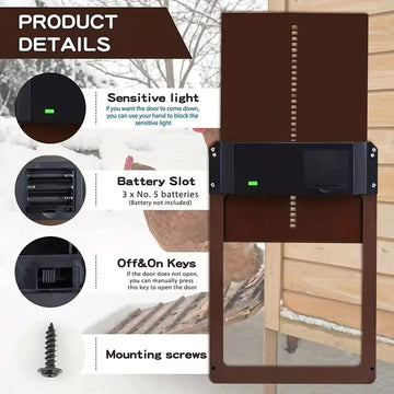 NNETM PCS Automatic Chicken House Coop Door Light - Sensitive Night And Morning Delay Auto Guard Door Opening For Chickens - RnR Galore