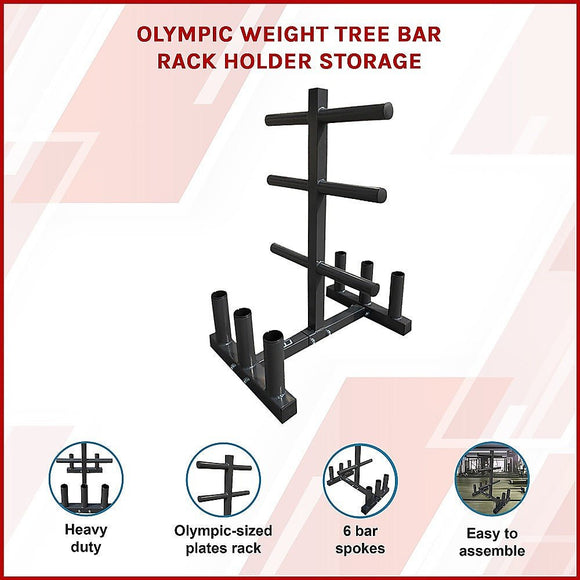 Olympic Weight Tree Bar Rack Holder Storage - RnR Galore