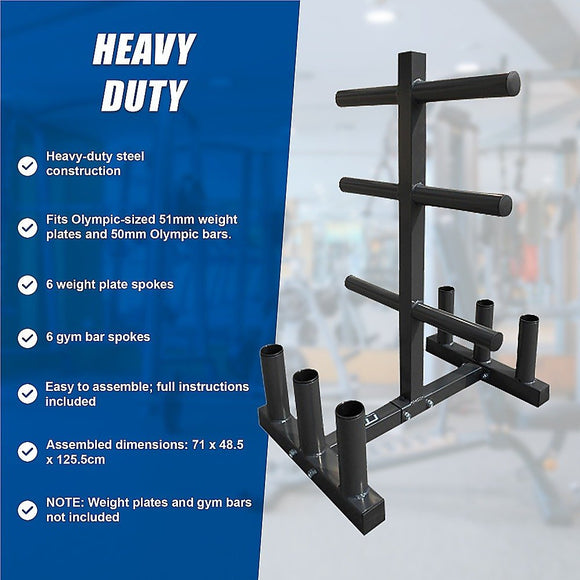 Olympic Weight Tree Bar Rack Holder Storage - RnR Galore