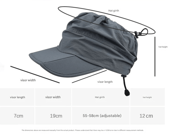 Orange Women's Foldable Sun Visor Cap Quick Dry Packable Empty Top Hat Adjustable Drawstring for Running Hiking and Summer Travel - RnR Galore