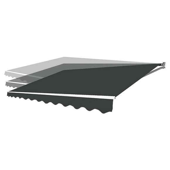 Outdoor Folding Arm Awning Retractable Sunshade Canopy Grey 4.0m x 3.0m - RnR Galore