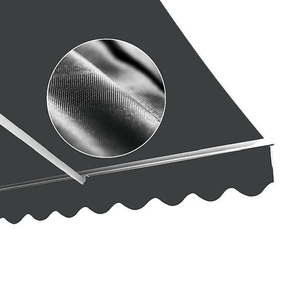 Outdoor Folding Arm Awning Retractable Sunshade Canopy Grey 4.0m x 3.0m - RnR Galore