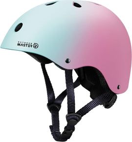 Outdoor Master Youth & Kids Bike Helmet - Adjustable Multi - Sports Skateboard Helmet with Removable Liners for Balance Bike, Toddler Scooter, One Wheel Hoverboard - Blue pink gradient - Small - RnR Galore