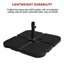 Outdoor Patio 4 - Piece Cantilever Offset 3M Umbrella Base Stand Weight Water Sand - RnR Galore