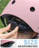 OutdoorMaster Youth & Kids Bike Helmet - Adjustable Multi - Sports Skateboard Helmet with Removable Liners for Balance Bike, Toddler Scooter, One Wheel Hoverboard - Light Pink - Medium - RnR Galore