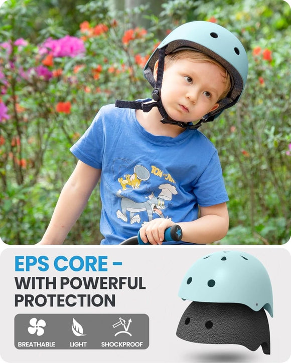 OutdoorMaster Youth & Kids Bike Helmet - Adjustable Multi - Sports Skateboard Helmet with Removable Liners for Balance Bike, Toddler Scooter, One Wheel Hoverboard - Mint Green - Medium - RnR Galore