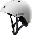 OutdoorMaster Youth & Kids Bike Helmet - Adjustable Multi - Sports Skateboard Helmet with Removable Liners for Balance Bike, Toddler Scooter, One Wheel Hoverboard - White - Small - RnR Galore