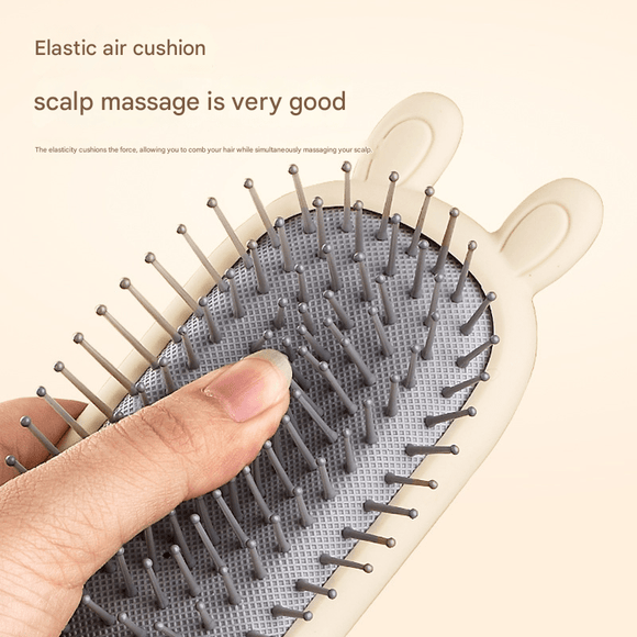 Oval comb Soft Touch Air Cushion Hair Brush with Built - in Cleaning Claw Detangling Massage Comb for Wet and Dry Hair Gentle Scalp Care - RnR Galore