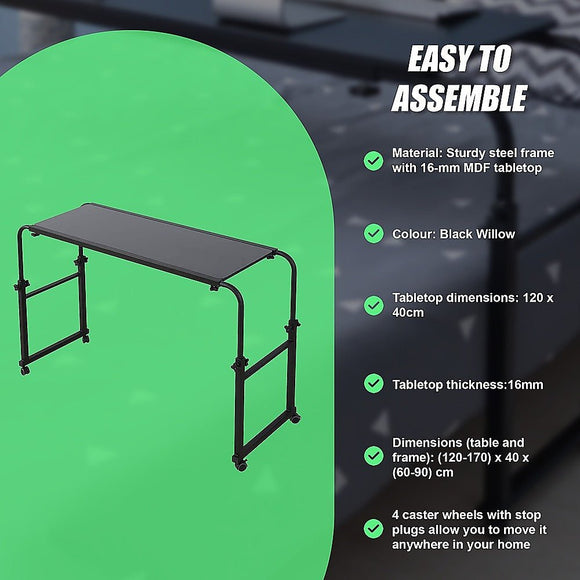 Overbed Table Work Laptop Desk with Wheels - RnR Galore