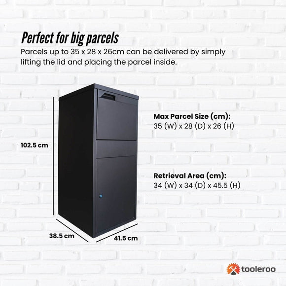 Parcel Delivery Drop Box Mailbox - Home Package Post Locker 41.5x38.5x102.5cm - RnR Galore
