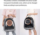 pet products Pet Space Capsule Backpack, Small Medium Cat Puppy Dog Carrier, Transparent Breathable Heat Proof, Pet Carrier for Travel Hiking Walking Camping, Grey - RnR Galore