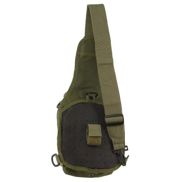 Pierre Cardin Cross Body Tactical Sling Bag Rucksack Army Style in Green - RnR Galore